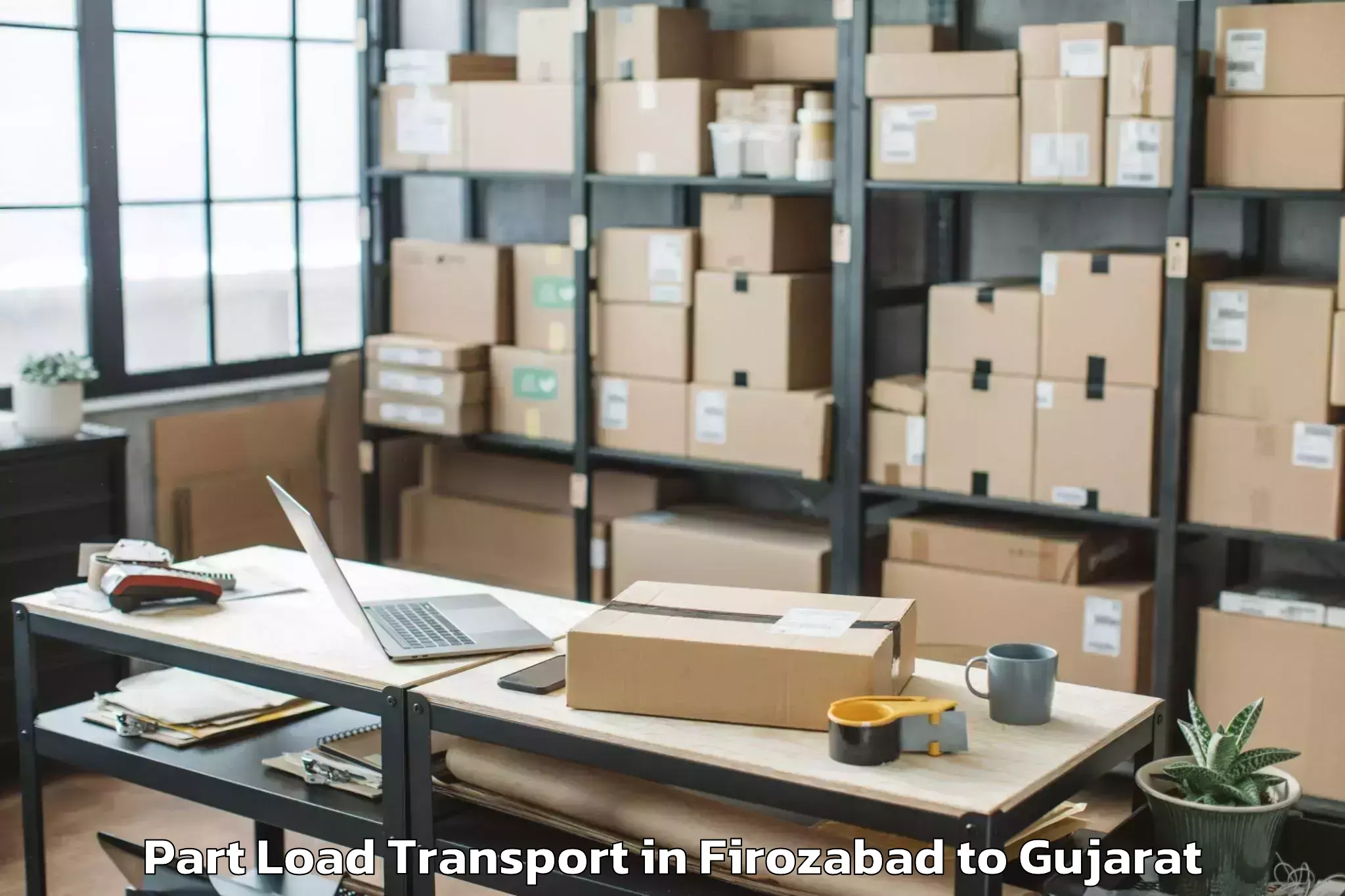 Affordable Firozabad to Waghodia Part Load Transport